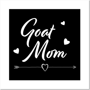 Goat Mom Hearts Love Female Farming Animals Gift Posters and Art